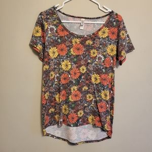 LuLaRoe XS Floral Tee Hi-Lo Classic Tee